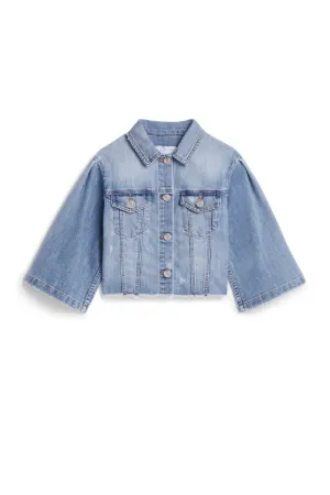 Hellblaue Jeansjacke mit Stickerei