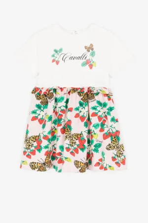 Хлопковое платье с принтами Strawberry и Butterfly