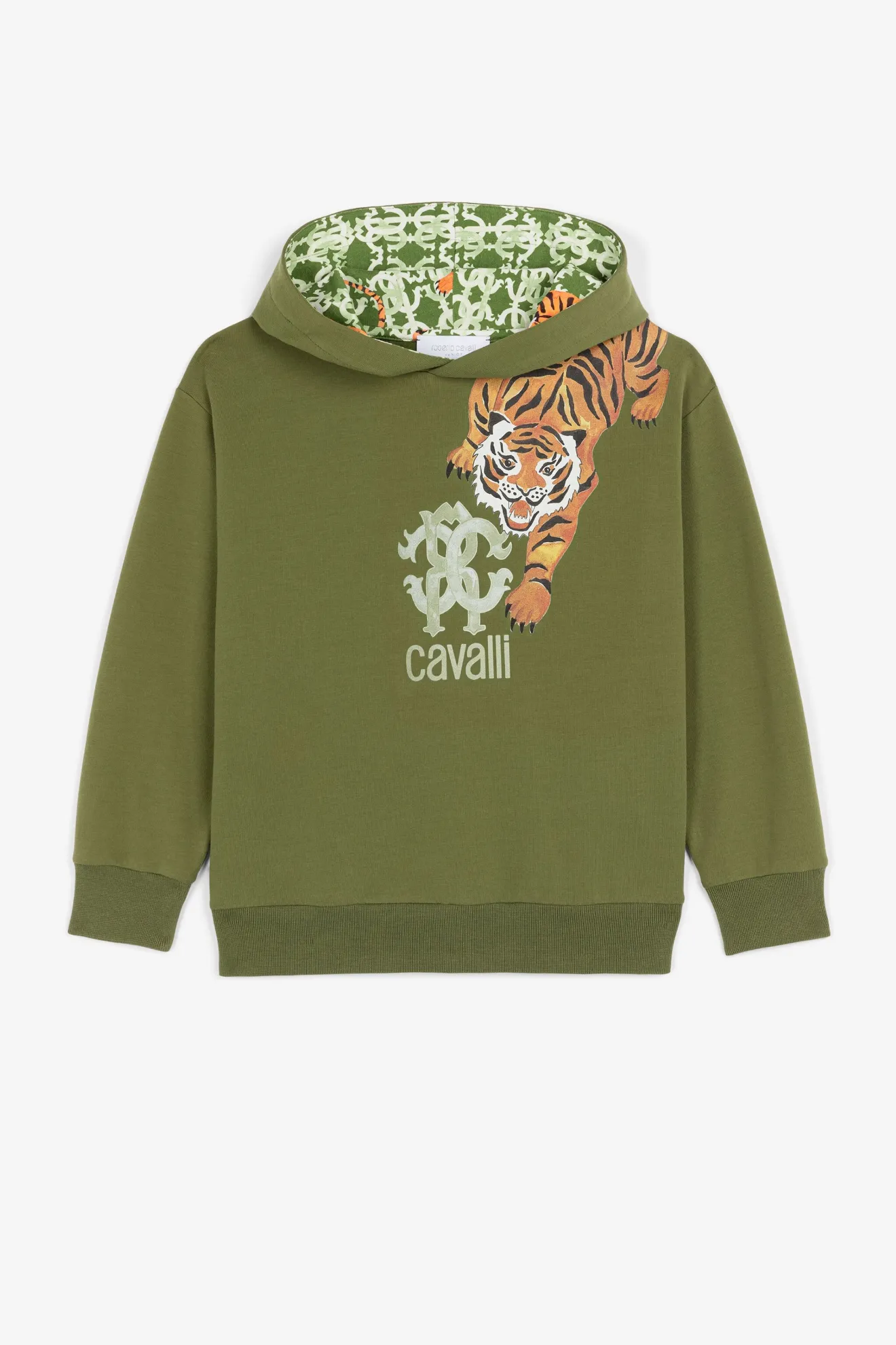 Hoodie mit Tiger - Roberto Cavalli® Online Store