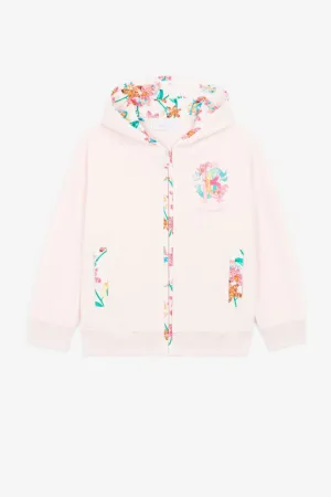 hoodie zippé à logo imprimé
