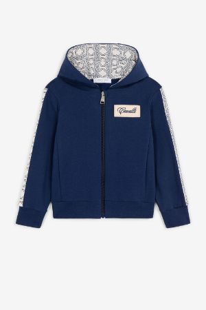 hoodie zippé à patch logo