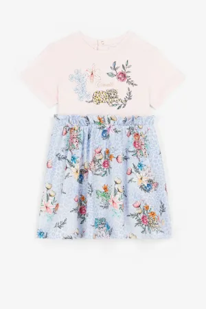 Jaguar And Flower-Print Cotton Dress