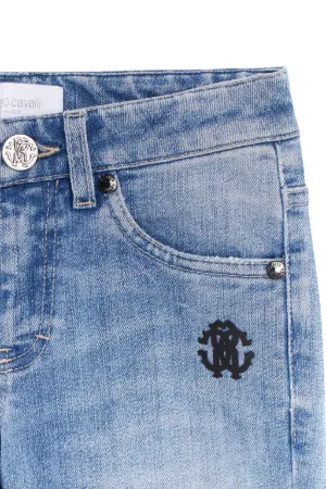 Jeans azzurri effetto vintage -Sito ufficiale di Roberto Cavalli®