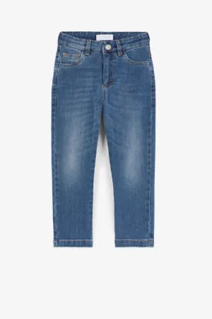 Jeans mit animalischen Patchwork-Applikationen