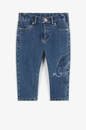 Jeans mit Elefanten und Logo-Print