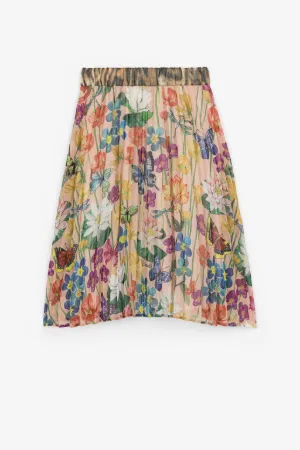 Jupe plissée à imprimé floral