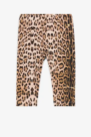 Legging en coton à imprimé léopard