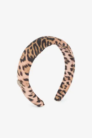 leopard-print cotton headband 