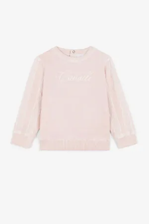 Logo-Embroidered Lace-Trimmed Sweatshirt