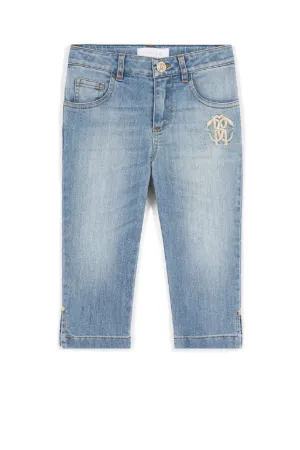Mirror Snake-Embroidered Jeans