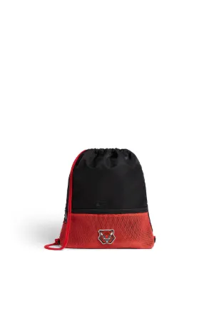 mochila con cordón en colour block 