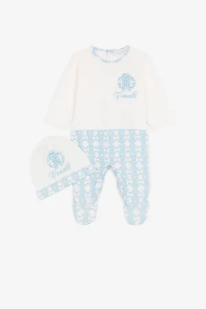 monogram cotton babygrow set