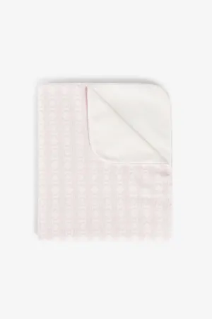 monogram-embroidered cotton blanket