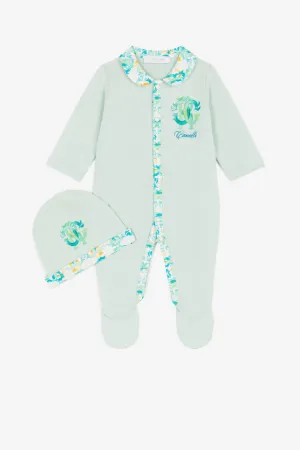 monogram long-sleeve babygrow set