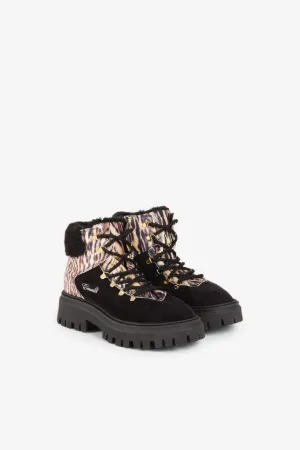 Ocelot-Print Hiking Boots