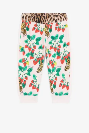 Pantalon de survêtement à imprimé fraises et papillons