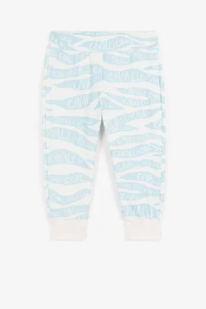 Pantalon de survêtement à imprimés zébré et logo