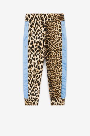 Pantalon de survêtement clouté à imprimé léopard