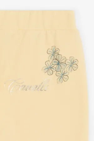 Pantalon de survêtement en coton à imprimé jaguar et fleurs