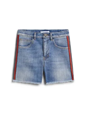 pantalones cortos vaqueros con rayas laterales