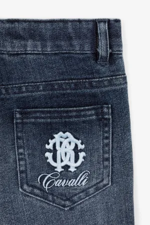 pantalones vaqueros cortos con monograma
