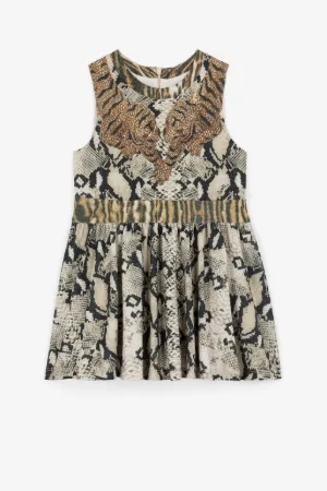 Python And Ocelot-Print Dress