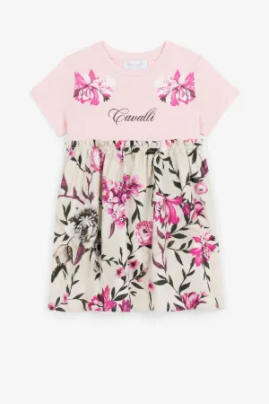 Robe à imprimés fleurs et logo