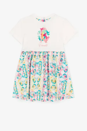 robe colour block à motif monogrammé