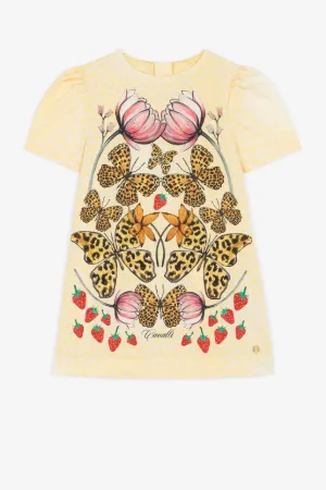 Robe en coton à imprimé fraises et papillons