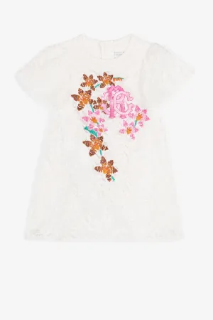 robe en dentelle à logo brodé
