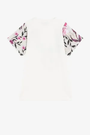 Robe T-shirt à imprimés fleurs et logo