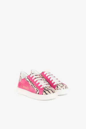 Ruffled Ocelot-Print Sneakers