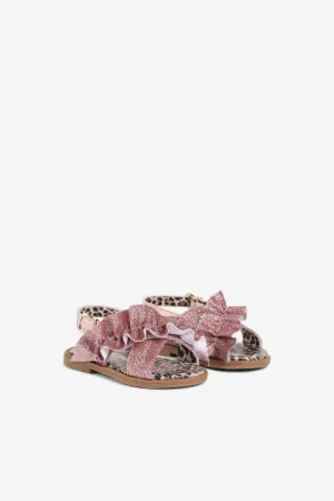 Sandalias con fruncido y brillantina