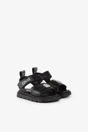 Sandalias de piel con monograma RC