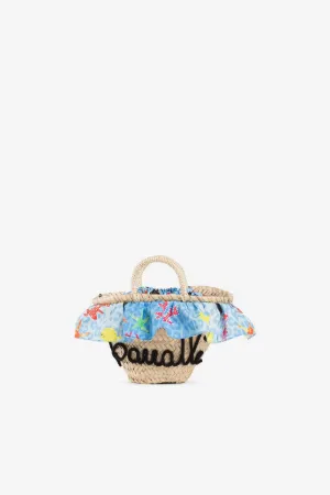 Shopper aus Stroh mit Logo-Stickerei