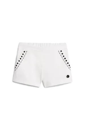 Short en jersey blanc à ornement