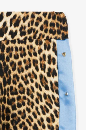 side-stripe leopard-print leggings 