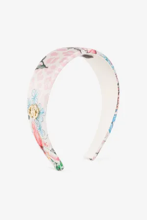 Stirnband mit Jaguar und Blumen-Print