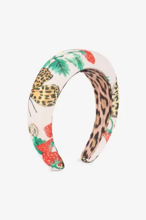 Strawberry And Butterfly-Print Headband 