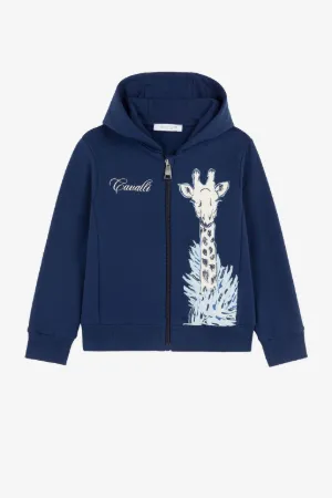 sudadera con animal print y cremallera