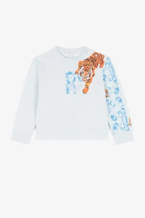 sudadera con apliques y motivo de tigre