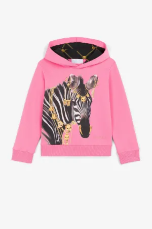 sudadera con capucha y estampado de cebra