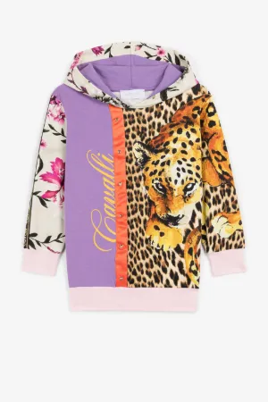 Sudadera con capucha y estampado Patchwork