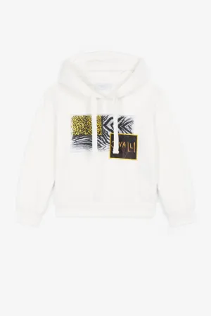 Sweat à capuche à appliqué Animalier Patchwork
