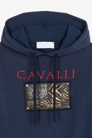 Sweat à capuche à appliqué Animalier Patchwork