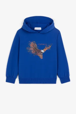 Sweat à capuche à imprimé aigle