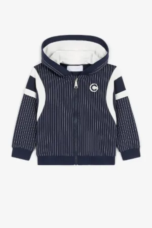 Sweat à capuche à rayures et appliqué logo C
