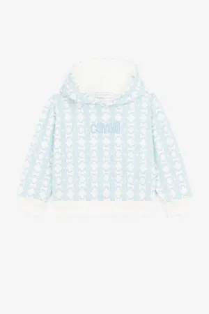 Sweat à capuche en coton à imprimé RC Monogram