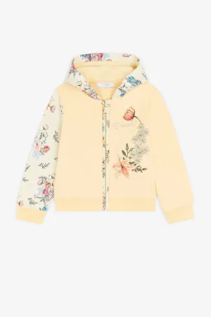 Sweat à capuche zippé à imprimé floral