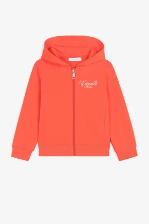 Sweat à capuche zippé à logo brodé